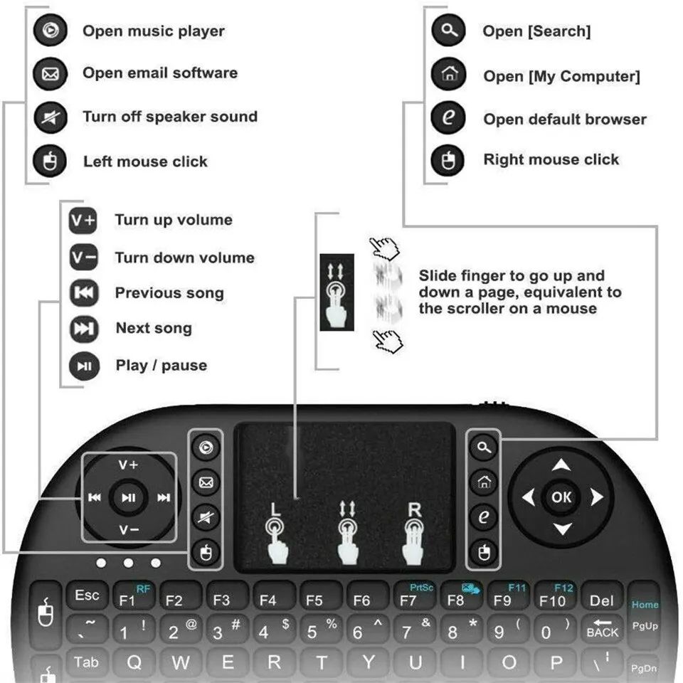 Mini English Bluetooth Keyboar - Mini Projector Portable recension och pris