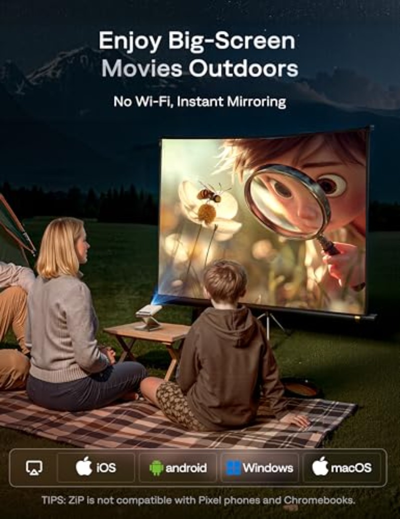 Yinzam ZIP Gold Tri-Fold Porta - Mini Projector Portable recension och pris